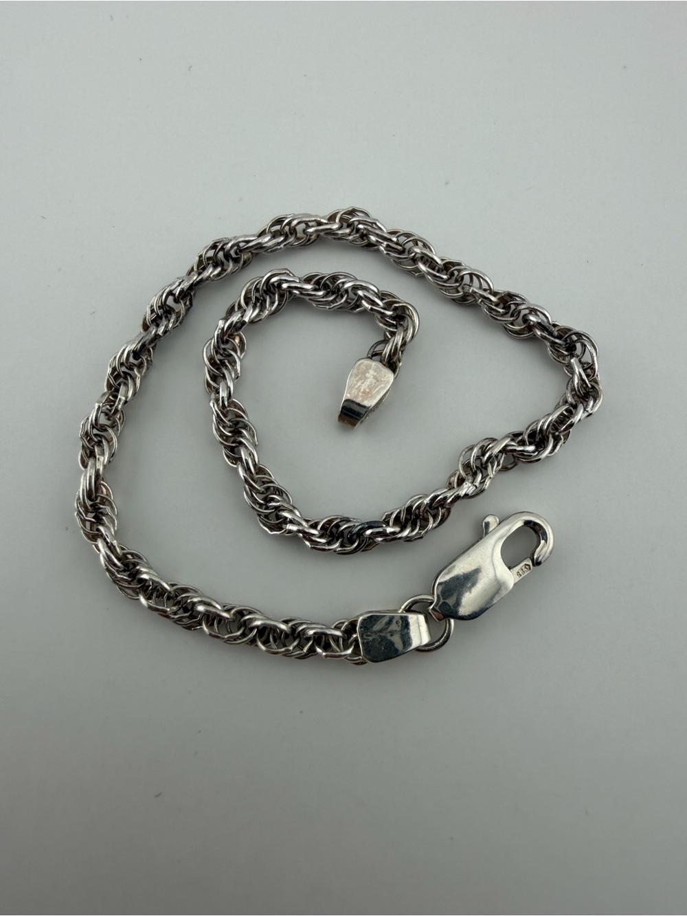 925 Silver twisted Rope Chain Bracelet - Picture 2 of 10